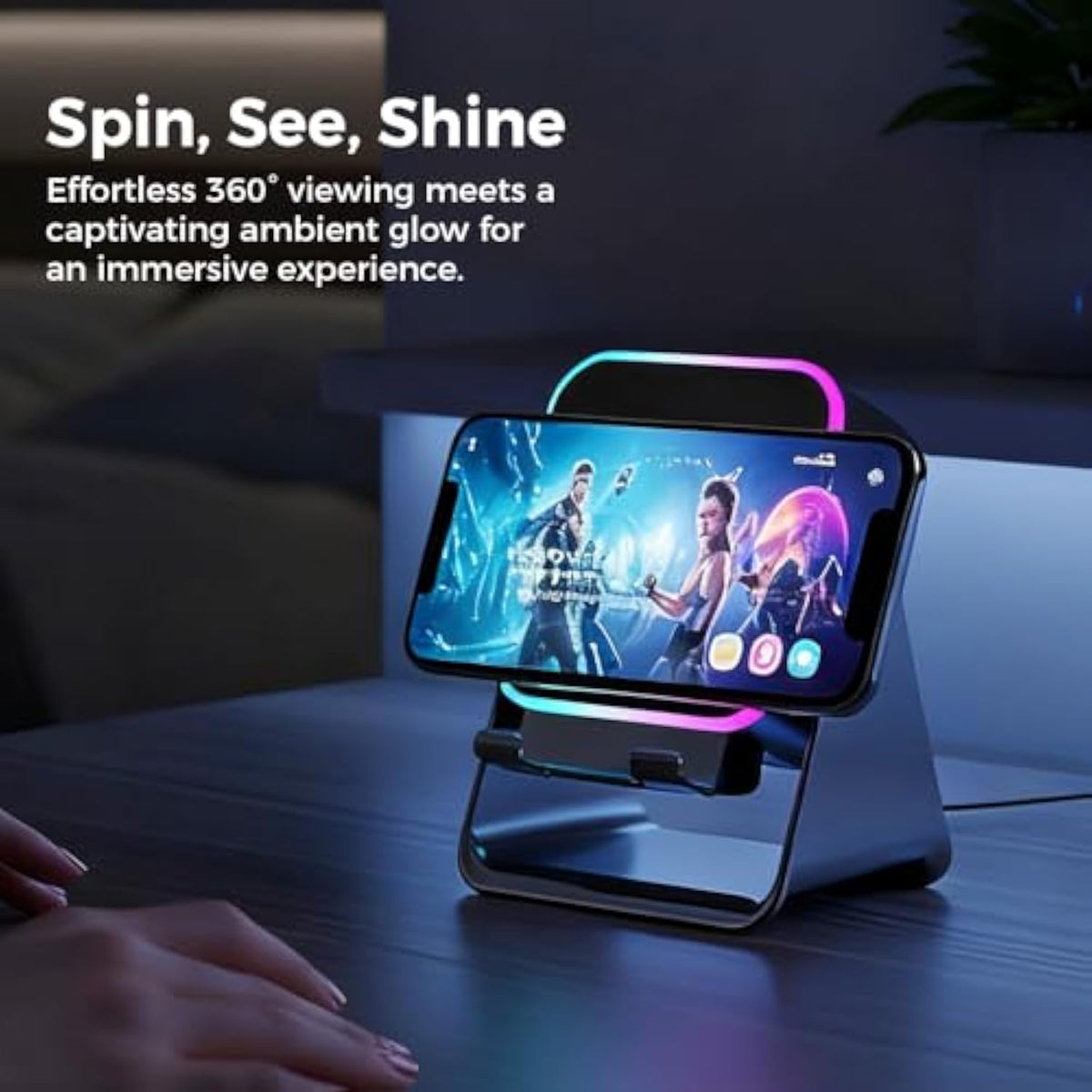 Parlante Bluetooth ZJ-027 con Soporte para Celular y Luz RGB