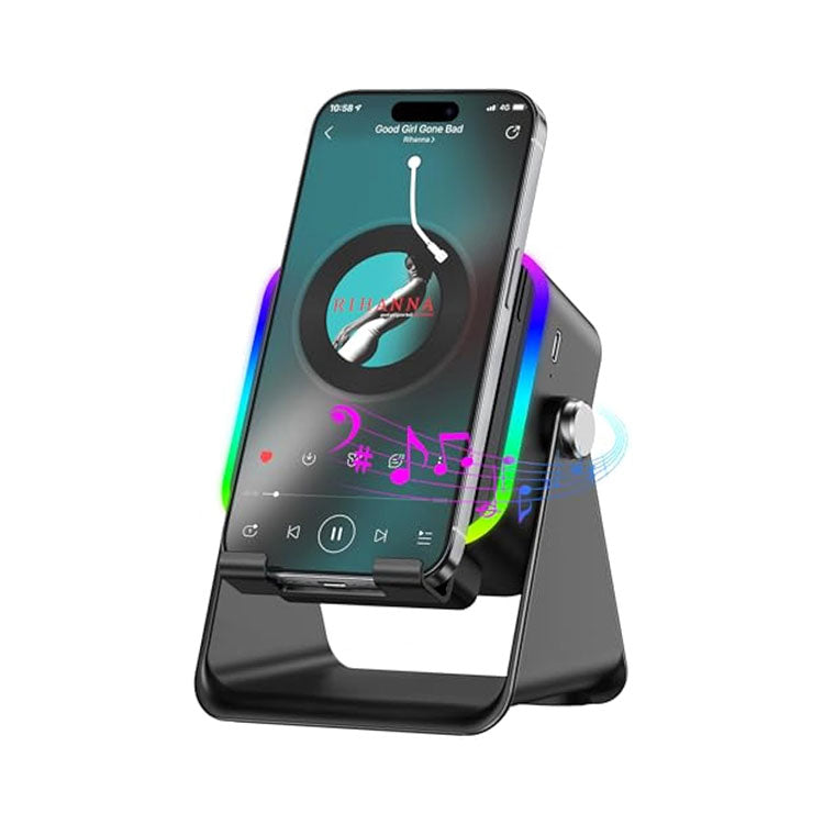 Parlante Bluetooth ZJ-027 con Soporte para Celular y Luz RGB