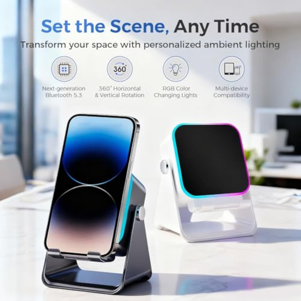 Parlante Bluetooth ZJ-027 con Soporte para Celular y Luz RGB