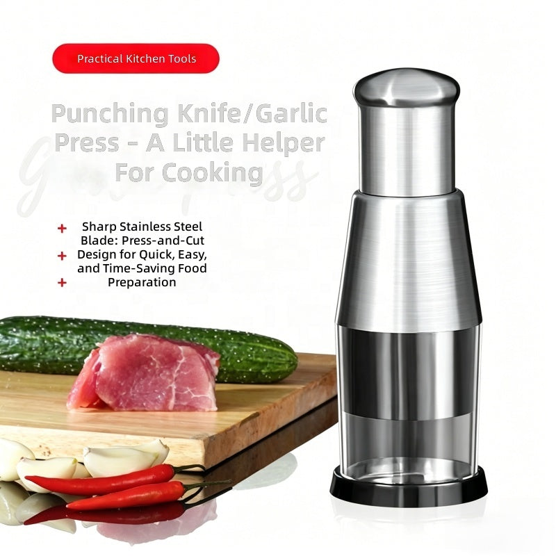 Picadora Manual de Alimentos de Acero Inoxidable 16 cm
