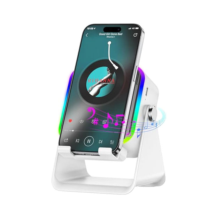 Parlante Bluetooth ZJ-027 con Soporte para Celular y Luz RGB