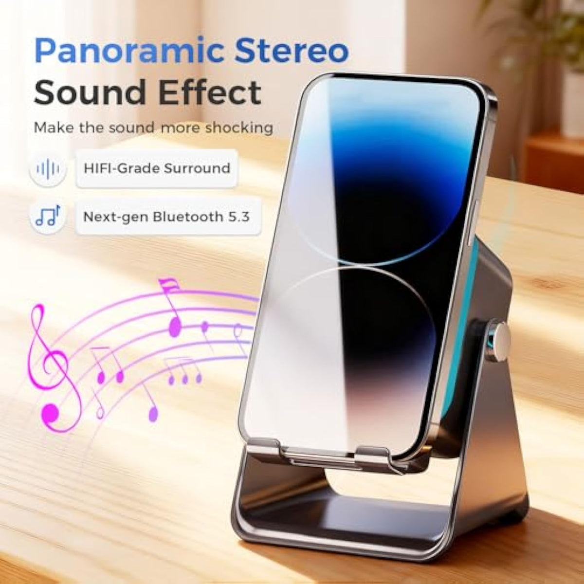 Parlante Bluetooth ZJ-027 con Soporte para Celular y Luz RGB